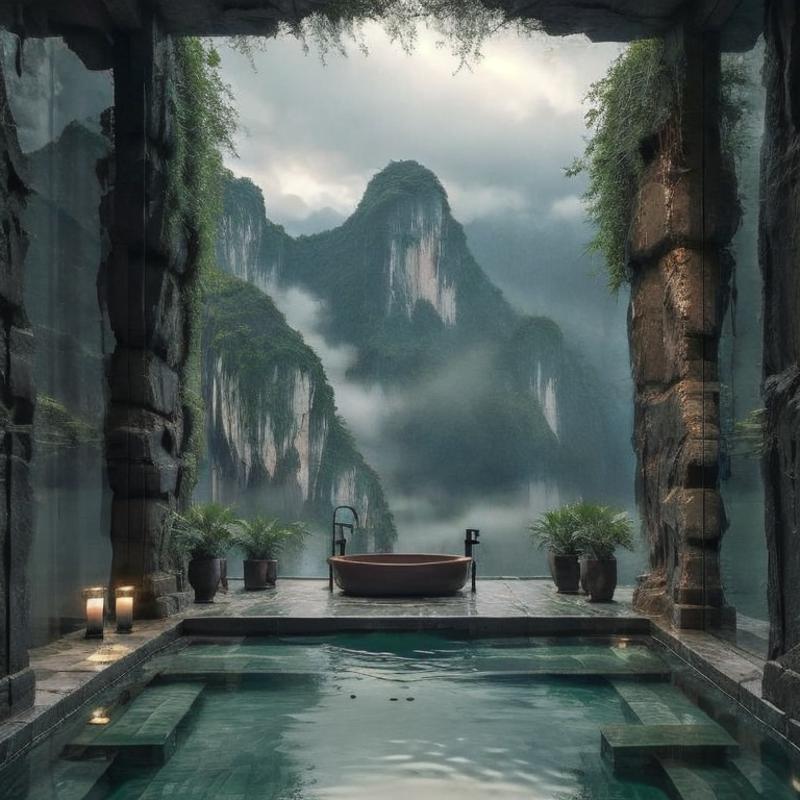 00848-4003761491-_lora_greenroom-HXZ_0.8_green house，tree,mountain,bathtub,pool.png